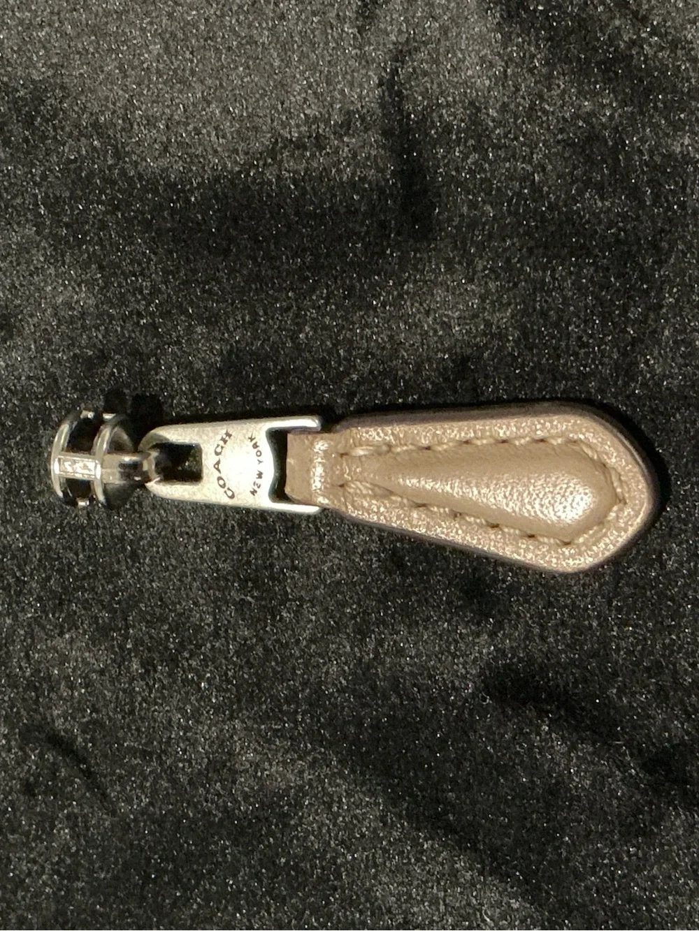Coach Taupe and Silver Zipper Head and Pull